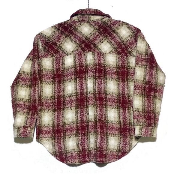L A Hearts Jacket Women's Size Medium/Large Red Plaid Button Up Long Sleeve - Picture 2 of 7